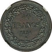 40 Francs - Léopold I Pattern, Belgium, 1834 reverse image