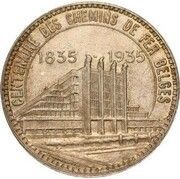 40 Francs Brussels Exposition - Pattern - Lettered edge, Belgium, 1935 reverse image
