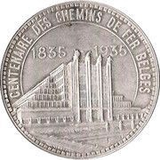 40 Francs Brussels Exposition - Pattern - Plain edge, Belgium, 1935 reverse image