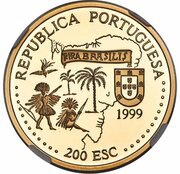 200 Escudos Brazil, Gold obverse image