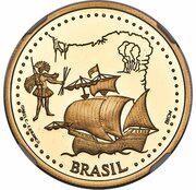 200 Escudos Brazil, Gold, Portugal, 1999 reverse image