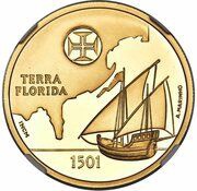 200 Escudos Florida, Gold, Portugal, 2000 reverse image