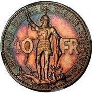 40 Francs Brussels Exposition - Pattern - Reeded obverse image