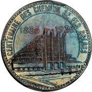 40 Francs Brussels Exposition - Pattern - Reeded, Belgium, 1935 reverse image