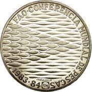250 Escudos FAO - World Fisheries Conference; Silver, Portugal, 1984 reverse image