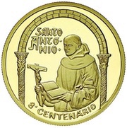 500 Escudos Saint Anthony; Gold, Portugal, 1995 reverse image