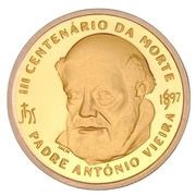 500 Escudos Padre Antonio Vieira; Bimetallic foil silver and gold, Portugal, 1997 reverse image