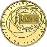 500 Escudos European Culture Capital; Gold, Portugal, 2001 reverse image