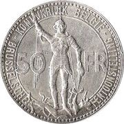 50 Francs Brussels World's Fair 1935; Dutch text obverse image