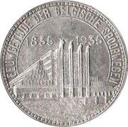50 Francs Brussels World's Fair 1935; Dutch text, Belgium, 1935 reverse image