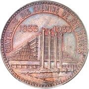 50 Francs Brussels World's Fair 1935; French text; Pattern reverse image