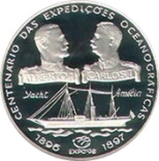 1000 Escudos Oceanographic Expeditions; Proof issue, Portugal, 1997 reverse image