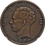 50 Francs - Léopold III BELGIQUE:BELGIE; Pattern, Belgium, 1939 reverse image