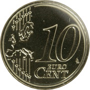 10 Euro Cents 2nd map reverse image