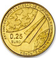 ¼ Euro European Union Membership, Portugal, 2011 reverse image