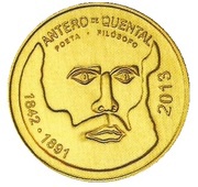 ¼ Euro Antero de Quental reverse image