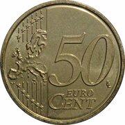 50 Euro Cents 2nd map reverse image