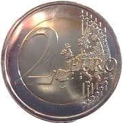 2 Euros 30 Years of European Union Flag, Portugal, 2015 reverse image