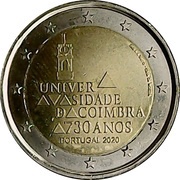 2 Euros 730 years of the University of Coimbra obverse image