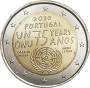 2 Euros 75th anniversary of United Nations obverse image