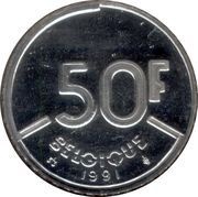 50 Francs - Baudouin I French text, Belgium, 1987-1993 reverse image
