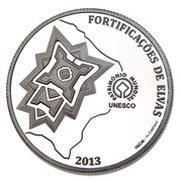 2½ Euros Elvas Fortifications; Proof Issue, Portugal, 2013 reverse image