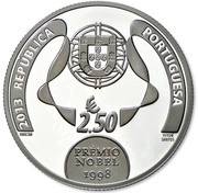 2½ Euros European Writers - José Saramago; Silver obverse image
