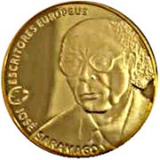2½ Euros European Writers - José Saramago; Gold, Portugal, 2013 reverse image