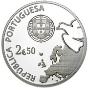 2½ Euros 70 Years of peace in Europe; silver obverse image