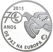 2½ Euros 70 Years of peace in Europe; silver, Portugal, 2015 reverse image