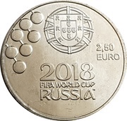 2½ Euros FIFA World Cup Russia 2018, Portugal, 2018 reverse image
