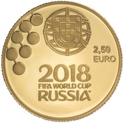 2½ Euros FIFA World Cup Russia 2018; Gold, Portugal, 2018 reverse image