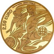 2½ Euros UEFA EURO 2020; Gold, Portugal, 2020 reverse image