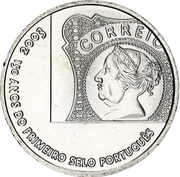 5 Euros First Portuguese Stamp, Portugal, 2003 reverse image