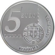 5 Euros First Portuguese Stamp; .925 Silver obverse image