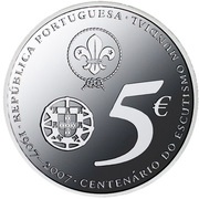 5 Euros Scouting; Proof issue obverse image