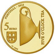 5 Euros Catarina de Bragança; Gold obverse image