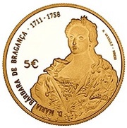 5 Euros D. Maria Barbara; Gold obverse image