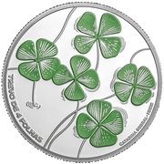 5 Euros The Four Leaf Clover; Silver, Portugal, 2018 reverse image
