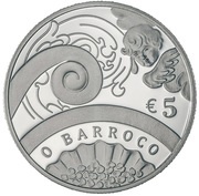 5 Euros The Baroque Age; Silver, Portugal, 2018 reverse image