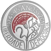 5 Euros 45th anniversary of the carnation revolution; Silver, Portugal, 2019 reverse image