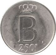 250 Francs - Baudouin I 25th Anniversary of Accession; French text, Belgium, 1976 reverse image