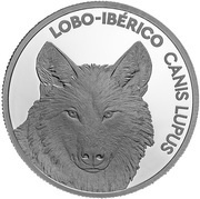 5 Euros Iberian wolf; Silver, Portugal, 2019 reverse image
