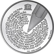 5 Euros Portuguese language day ; Silver, Portugal, 2020 reverse image