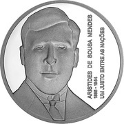 5 Euros Aristides de Sousa Mendes; Silver, Portugal, 2021 reverse image