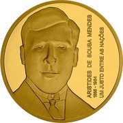 5 Euros Aristides de Sousa Mendes; Gold, Portugal, 2021 reverse image