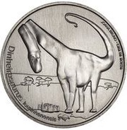5 Euros Dinheirosaurus Lourinhanensis, Portugal, 2021 reverse image
