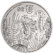 5 Euros The Seahorse, Portugal, 2021 reverse image