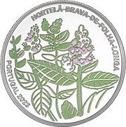 5 Euros Longleaf spearmint (mentha longifolia); Silver, Portugal, 2023 reverse image