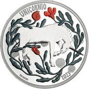 5 Euros The Unicorn; silver, Portugal, 2023 reverse image